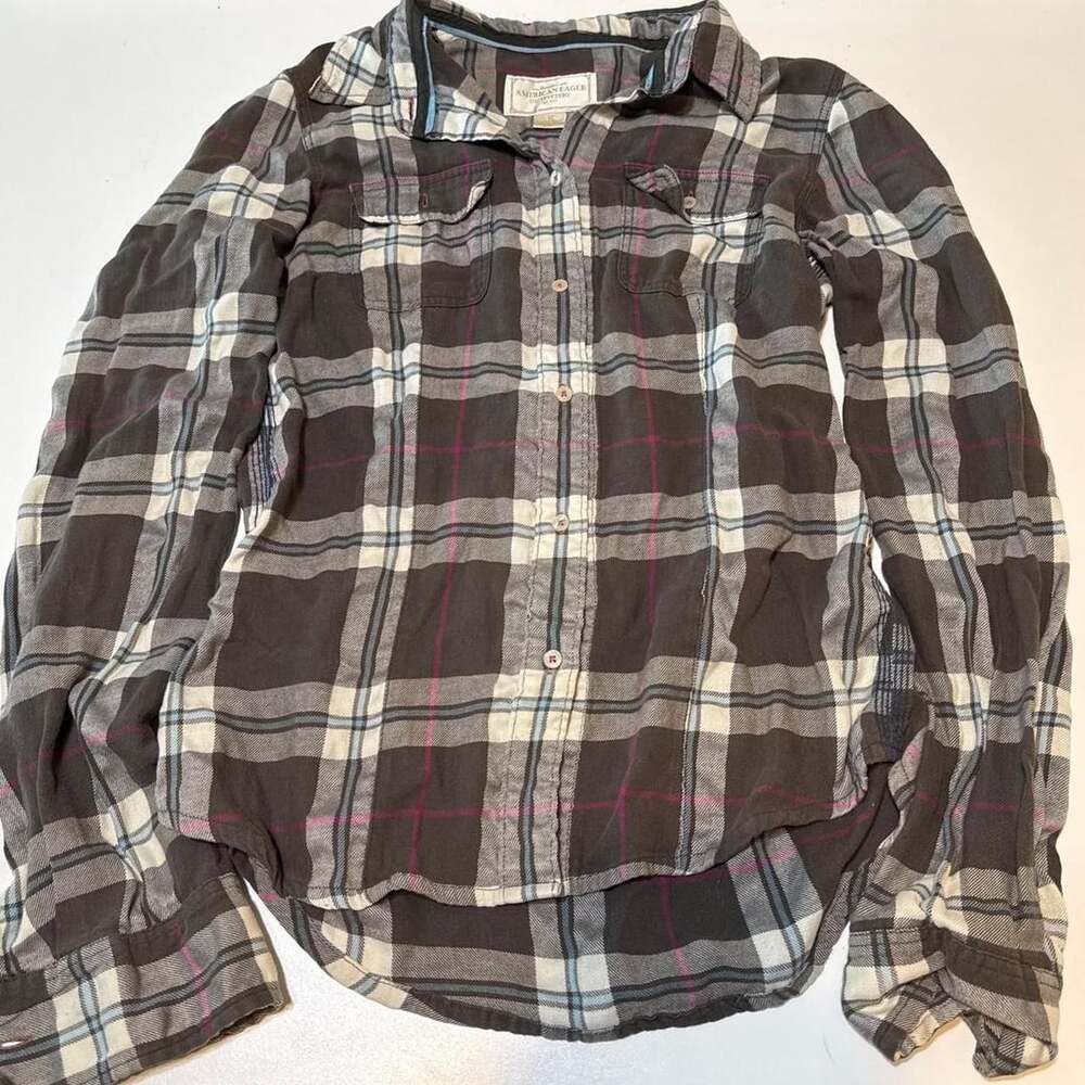 American Eagle Outfitters Vintage Bella Swan Plaid Button Down Shirt Size 10